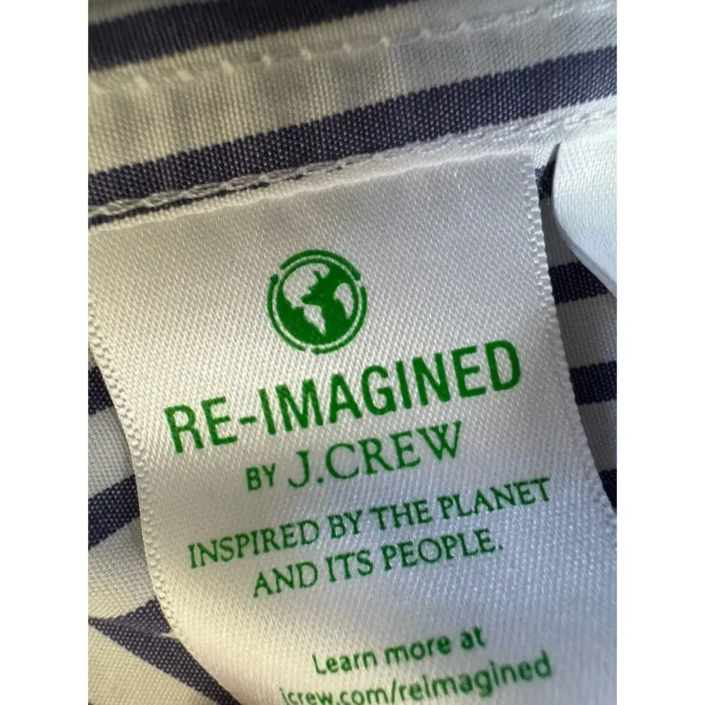 J. Crew Secret Wash Men’s Shirt White Blue Stripe XXL 100’s 2-ply Slim Fit #7188